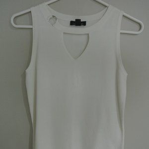 White sleeveless top